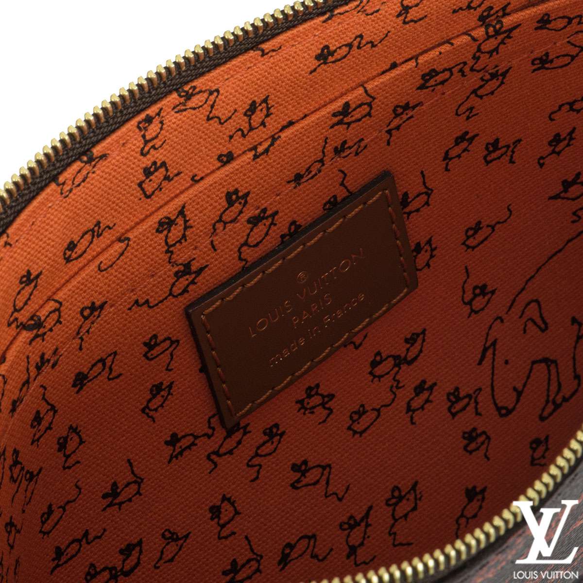 LOUIS VUITTON Calfskin Catogram City Steamer Cabas XXL Orange Marron 361265